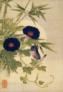 Okamoto Shūki - Morning Glories, from 'Pictures of Flowers and Birds' (Kachō zu), 19th century