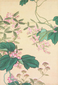 Okamoto Shūki - Pink Wildflowers, from 'Pictures of Flowers and Birds' (Kachō zu), 19th century