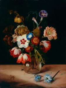 Dirck de Bray - Flowers in a Glass Vase, 1671
