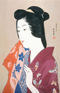 Hashiguchi Goyō - Woman with a Towel (Portrait of Hisae), 1920