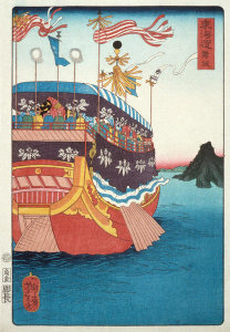 Tsukioka Yoshitoshi - Maisaka (Series: Famous Places on the Tōkaidō), 1863