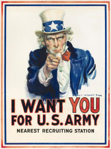 James Montgomery Flagg - I Want You for U.S. Army. Nearest Recruiting Station, 1917