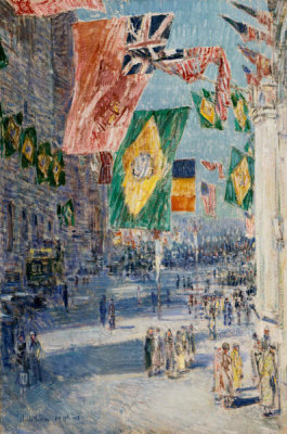 F. Childe Hassam - Avenue of the Allies: Brazil, Belgium, 1918