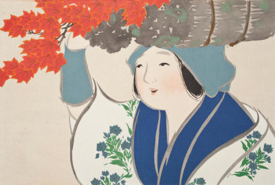 Kamisaka Sekka - Flowers of One Hundred Worlds (Kindling Salesgirl), 1909/1910
