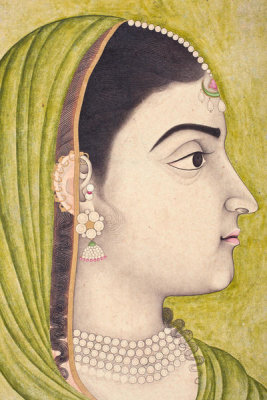 unknown Indian artist - Portrait of a Muslim Woman, circa 1725