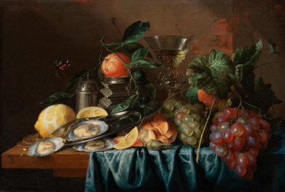 Jan Davidsz de Heem - Still Life with Oysters and Grapes, 1653