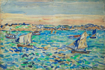 Maurice Prendergast - Sea and Boats, circa 1907